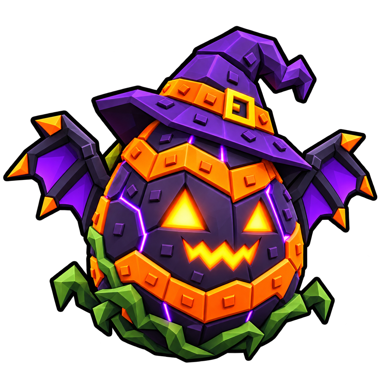 Halloween Dimension Egg — Kürbisei mit Flügeln und spitzem Hut