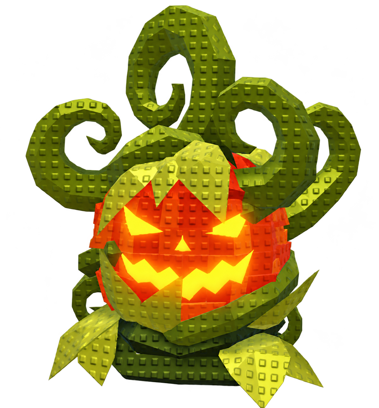Halloween Egg — kıvrımlı sarmaşıklarla kaplı balkabağı yumurtası