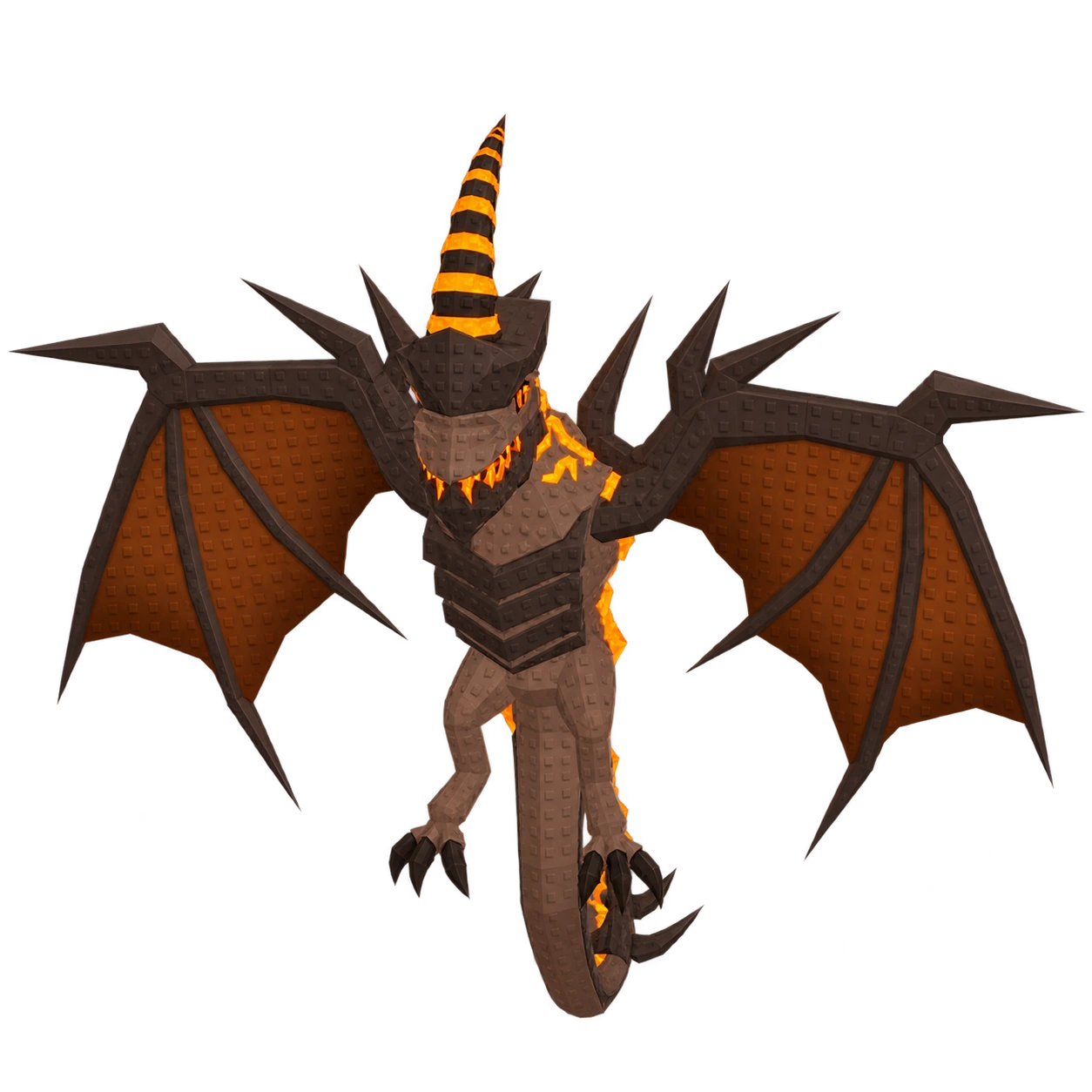 Mascota dragón marrón