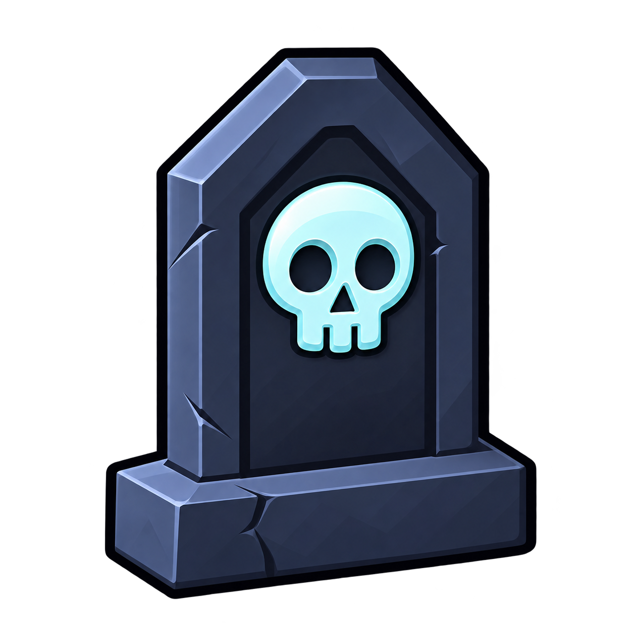 Spectral Mutation illustration showing a dark gravestone with a pale blue skull