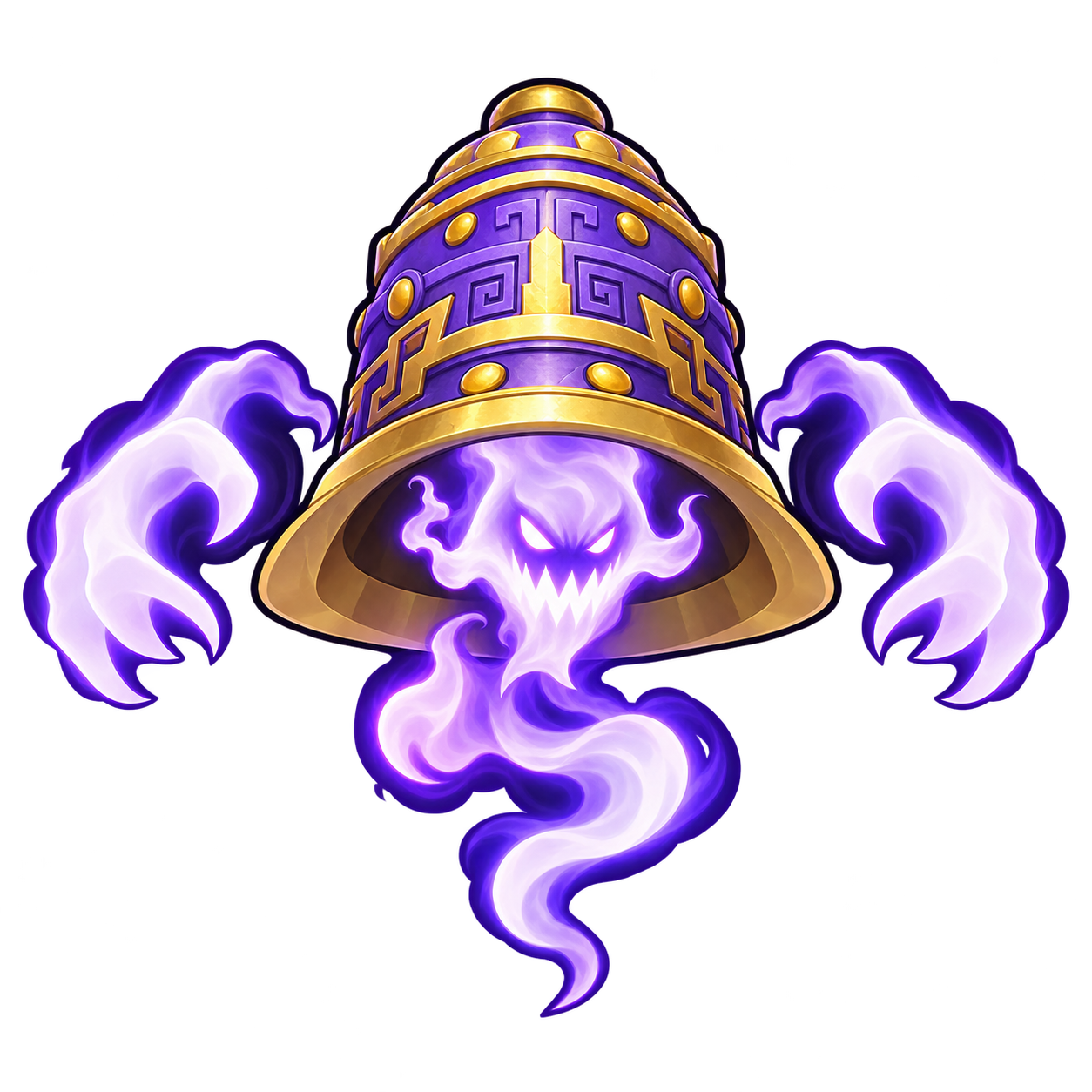 Bell Scream — ornate bell with a purple ghost and floating hands