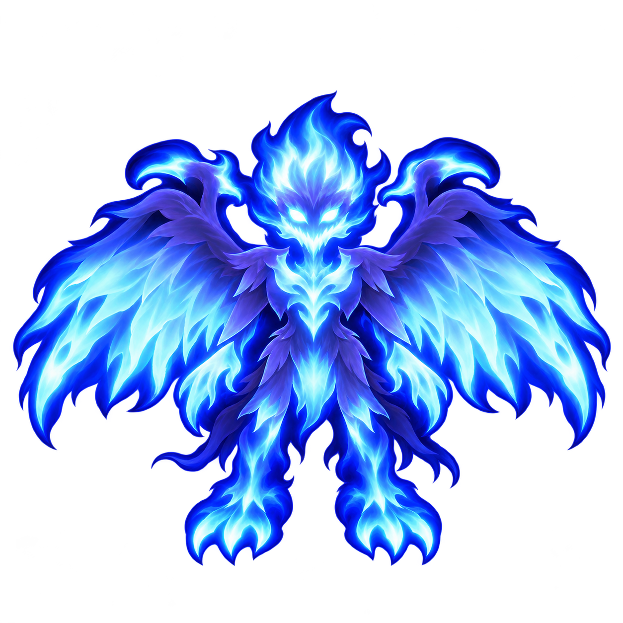 Phantom Banshee — blue spectral figure with spread feathered wings