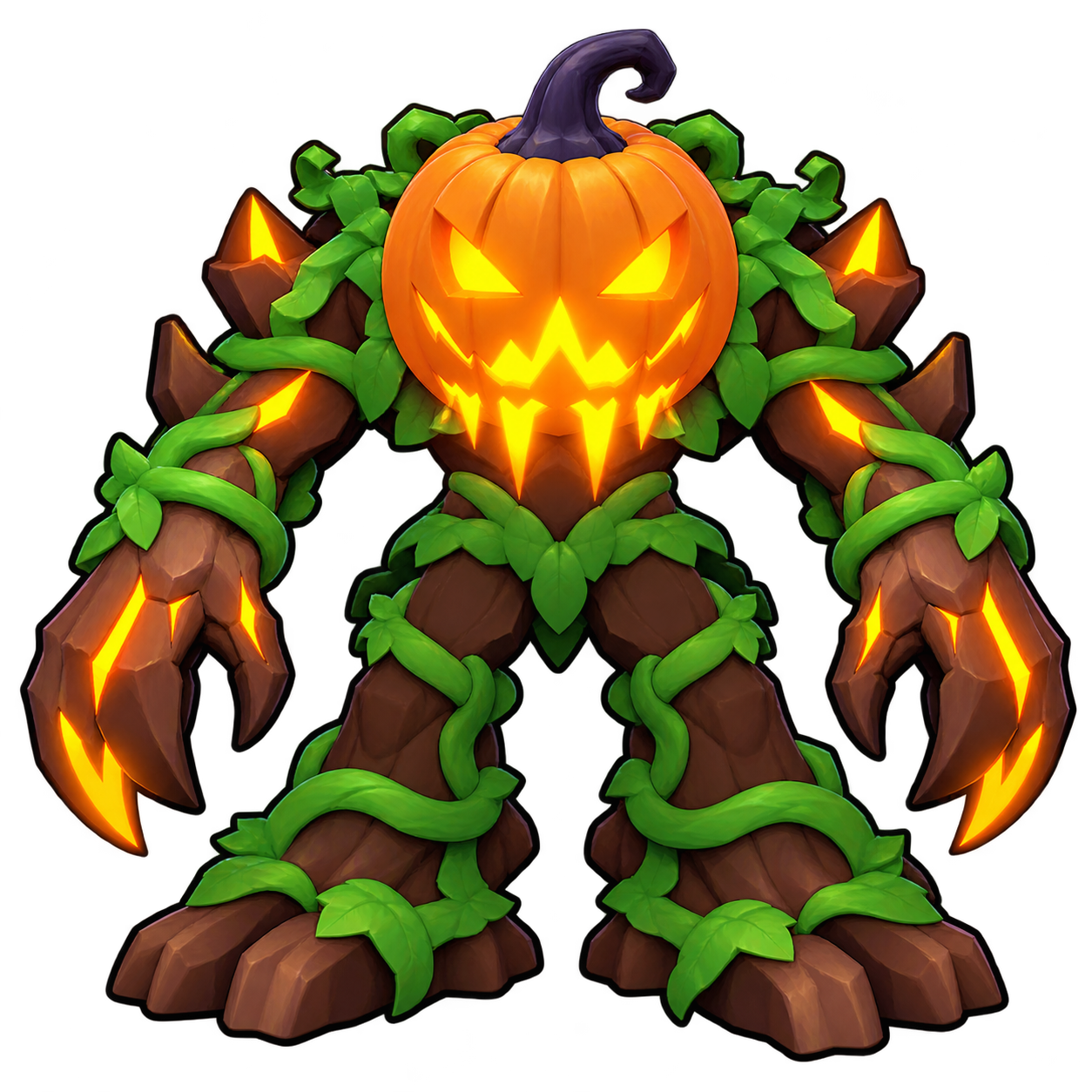 Pumpkin Brute — pumpkin-headed creature with vines and large claws
