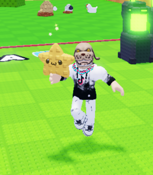 Jogador ao lado de uma Shooting Star em Steal an Egg